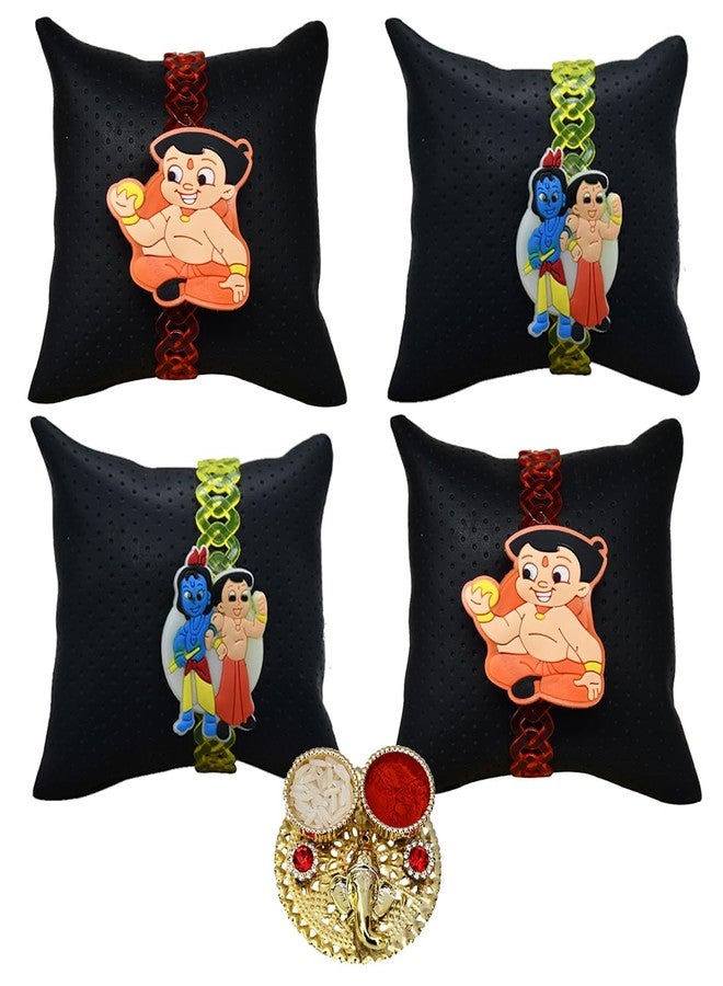 Natali 4 Rakhi with Decorated Basket Roli Chawal Chopra for Boys and Girls - Image 1
